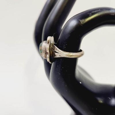 STUNNING HANDCRAFTED TURQUOISE & SILVER RING SIZE 7
