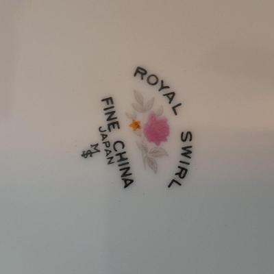 Nice variety of Dishware / chinaware and a neat wooden and wire basket