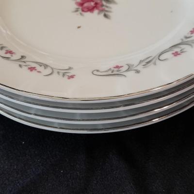 Nice variety of Dishware / chinaware and a neat wooden and wire basket