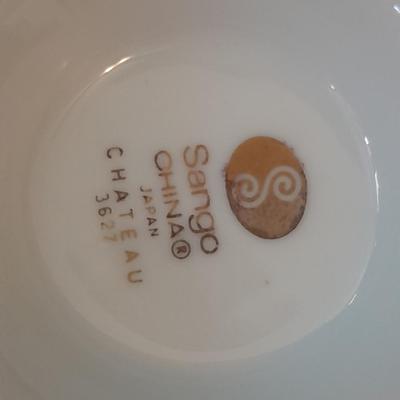 Nice variety of Dishware / chinaware and a neat wooden and wire basket