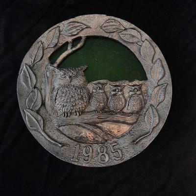 Michael Anthony Ricker 1985 Annual Pewter Plate Owls