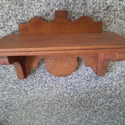 Nice wooden magazine rack, and a small wall shelf