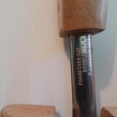 Closet organizing Rack Shelving and shoe holder with wooden shoe stretchers