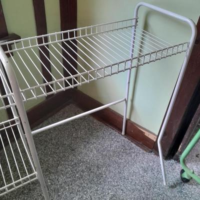 Closet organizing Rack Shelving and shoe holder with wooden shoe stretchers