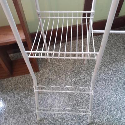 Closet organizing Rack Shelving and shoe holder with wooden shoe stretchers