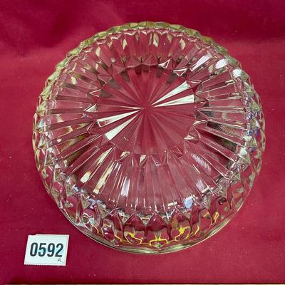 Cut glass with silver rim
