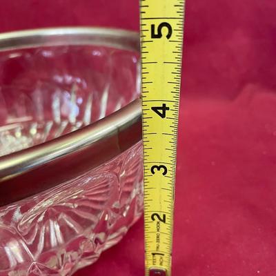 Cut glass with silver rim