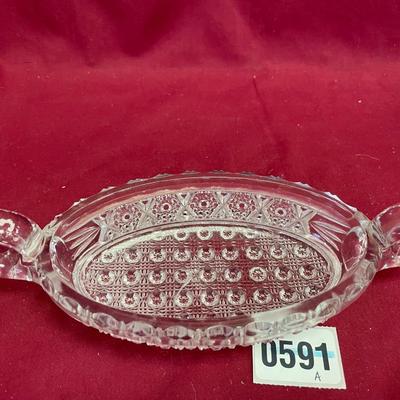 Imperial glass nucut relish dish