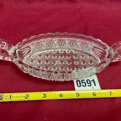 Imperial glass nucut relish dish