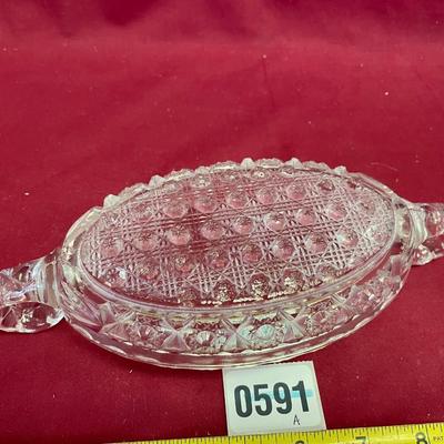 Imperial glass nucut relish dish