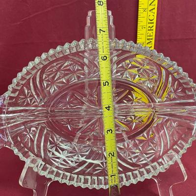 Anchor Hocking pressed glass relish dish