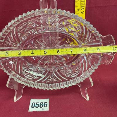 Anchor Hocking pressed glass relish dish