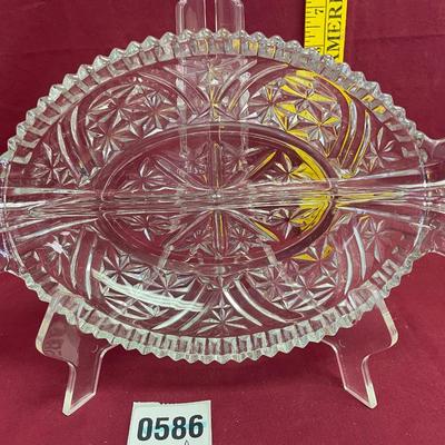 Anchor Hocking pressed glass relish dish