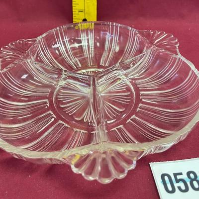 Hazel Atlas, fan, 3 pt divided dish