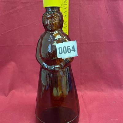 10â€ Mrs Butterworthâ€™s-Amber brown glass