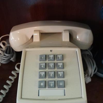 Vintage push button Tabletop telephone, Book with hidden compartment, and more