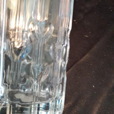 Avon Fostoria heart shaped bud vase and an early era Cable Crimped Opalescent Pedestal Footed plate.