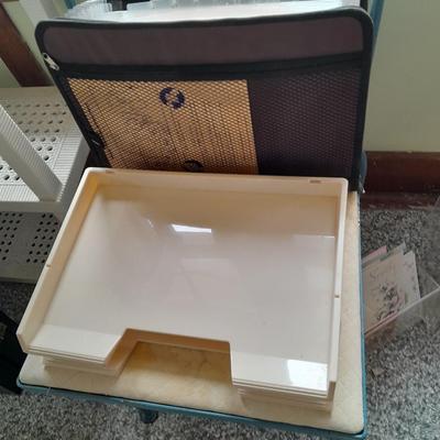 Office Organization, vintage swingline stapler, 3-hole punch, light, Greeting cards and more.