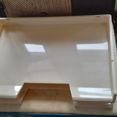 Office Organization, vintage swingline stapler, 3-hole punch, light, Greeting cards and more.