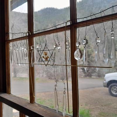 22 Glass crystal suncatcher Pendants and a suncatcher star