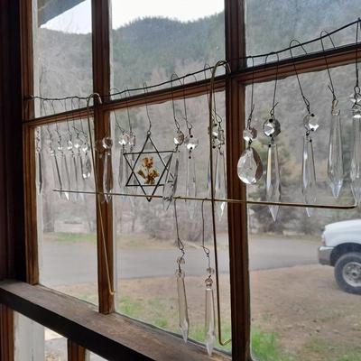 22 Glass crystal suncatcher Pendants and a suncatcher star