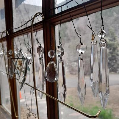 22 Glass crystal suncatcher Pendants and a suncatcher star
