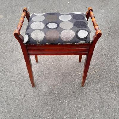 Vintage bench with seat storage with new upholstered top