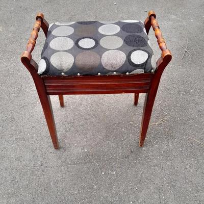 Vintage bench with seat storage with new upholstered top