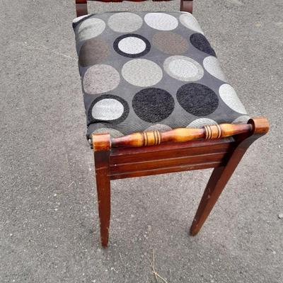 Vintage bench with seat storage with new upholstered top