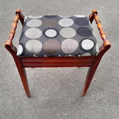 Vintage bench with seat storage with new upholstered top