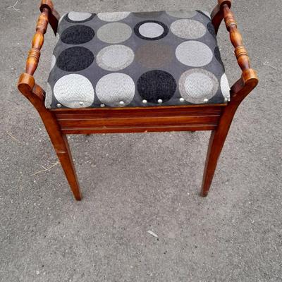 Vintage bench with seat storage with new upholstered top