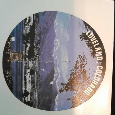 12 white salad plates with Loveland Colorado scenery transfers in boxes (2)