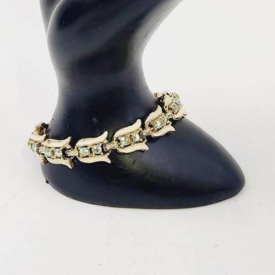 VINTAGE BEAUTIFUL TULIP & RHINESTONE BRACELET