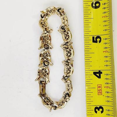 VINTAGE BEAUTIFUL TULIP & RHINESTONE BRACELET