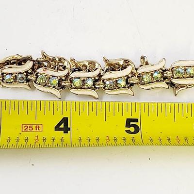 VINTAGE BEAUTIFUL TULIP & RHINESTONE BRACELET