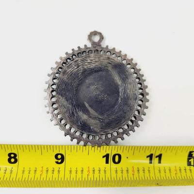 FANTASTIC SILVER TONED & TURQUOISE PENDANT