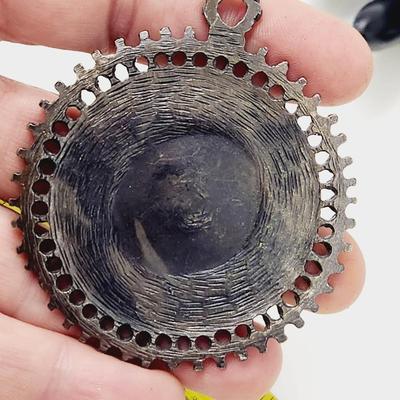 FANTASTIC SILVER TONED & TURQUOISE PENDANT