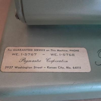 Vintage 1960's Paymaster X-550 Paycheck Check Stamper Printer USA