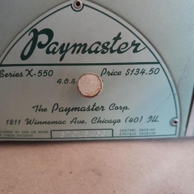 Vintage 1960's Paymaster X-550 Paycheck Check Stamper Printer USA