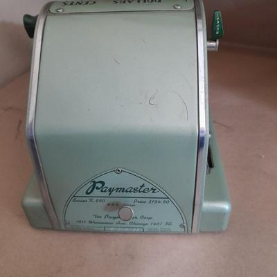 Vintage 1960's Paymaster X-550 Paycheck Check Stamper Printer USA