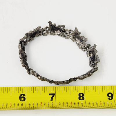 BEAUTIFUL PEWTER FROG CHAIN BRACELET
