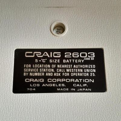 Vintage working CRAIG Portable Cassette Player 2603 JAPAN with tapes and protective case