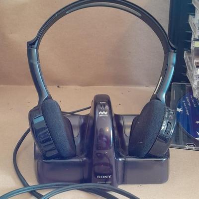 Sony Infrared stereo transmitterTMR-IF240R headphones with charger and Music on CD