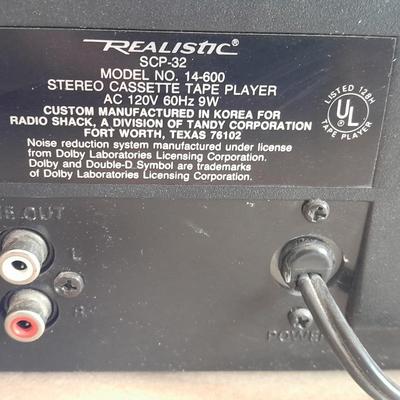 Realistic SCP-32 Electric stereo cassette tape player with tapes and extra speakers