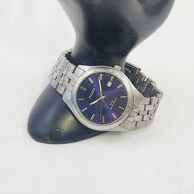 PULSAR #784017 QUARTZ BLUE FACED WATCH