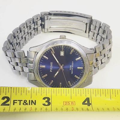 PULSAR #784017 QUARTZ BLUE FACED WATCH