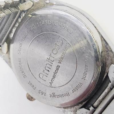 ARMITRON 20/1143D GMOO3 SILVER TONE W/ GOLD TONED TRIMMED MENS WATCH