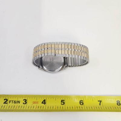 ARMITRON 20/1143D GMOO3 SILVER TONE W/ GOLD TONED TRIMMED MENS WATCH