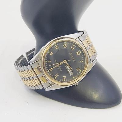 ARMITRON 20/1143D GMOO3 SILVER TONE W/ GOLD TONED TRIMMED MENS WATCH