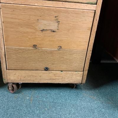 Lot 108 | Stripped-Down Oak Filing Cabinet
